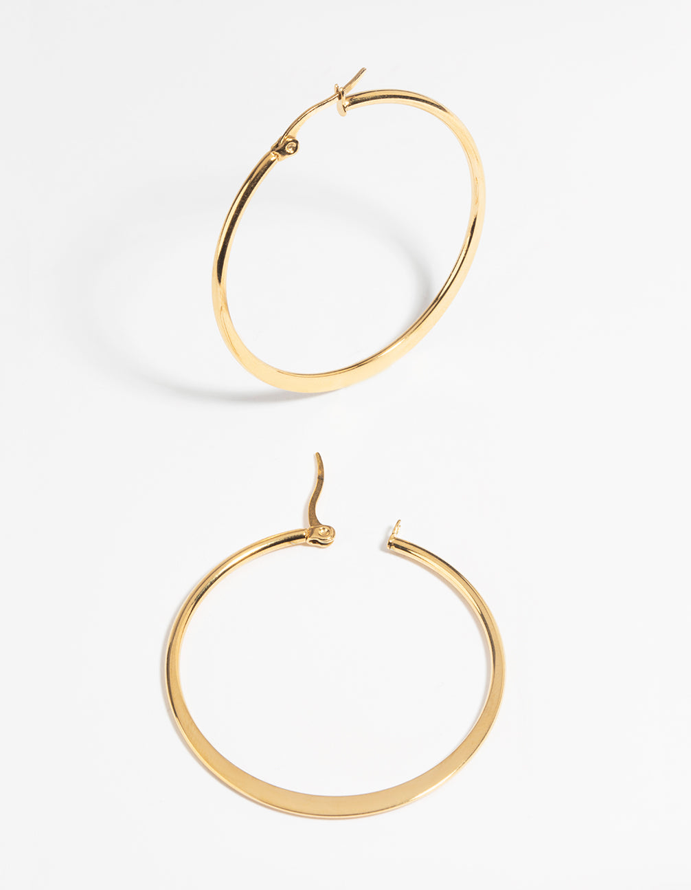 Waterproof Gold Plated Stainless Steel Thin Hoop Earrings