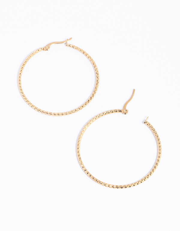 Gold Plated Surgical Steel Thin Hoop Earrings