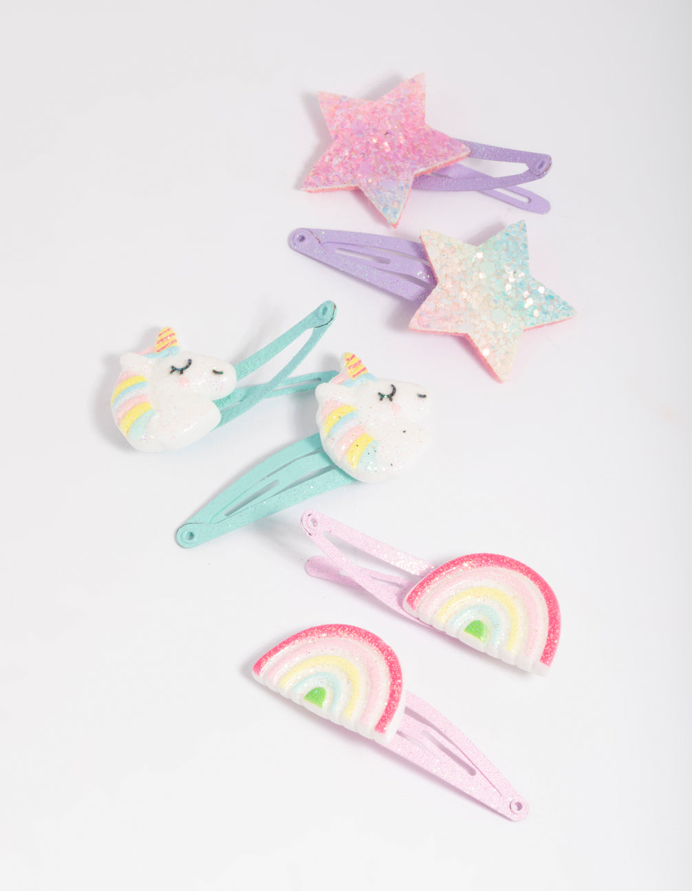 Kids Rainbow Unicorn Snap Clips