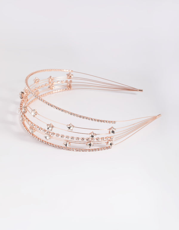 Rose Gold Diamante Star Headband