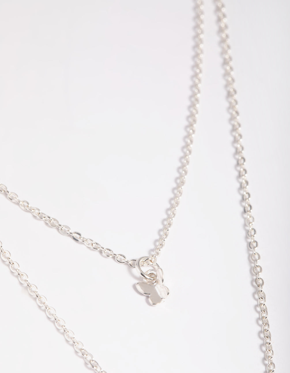 Rhodium Cubic Zirconia Butterfly Necklace