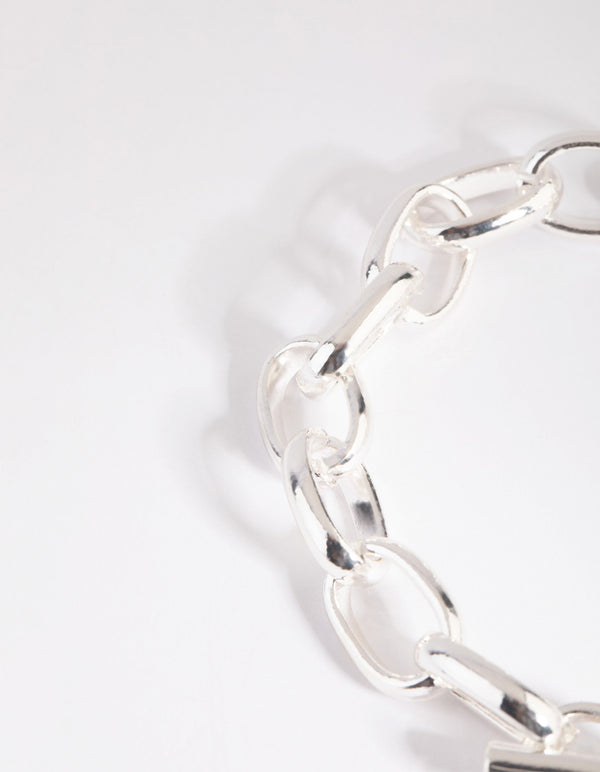 Silver Padlock Chain Bracelet