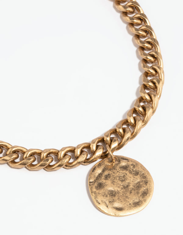 Worn Gold Chunky Chain Necklace