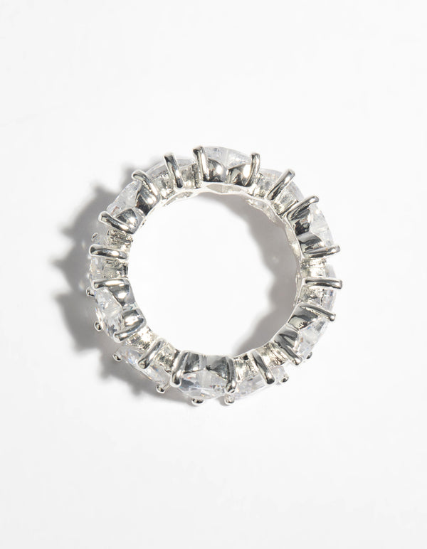 Silver Cubic Zirconia Heart Ring