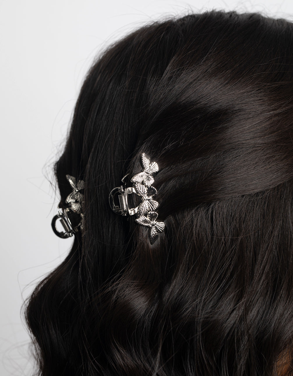 Silver Butterfly Claw Set