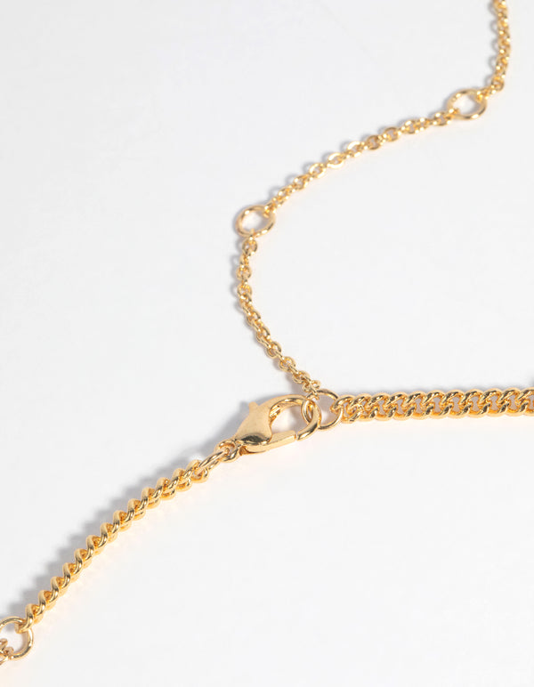 Gold Plated Freshwater Pearl Disc Necklace