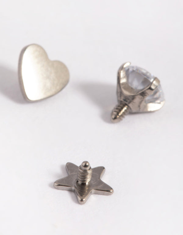 Titanium Star & Heart Dermal Anchor