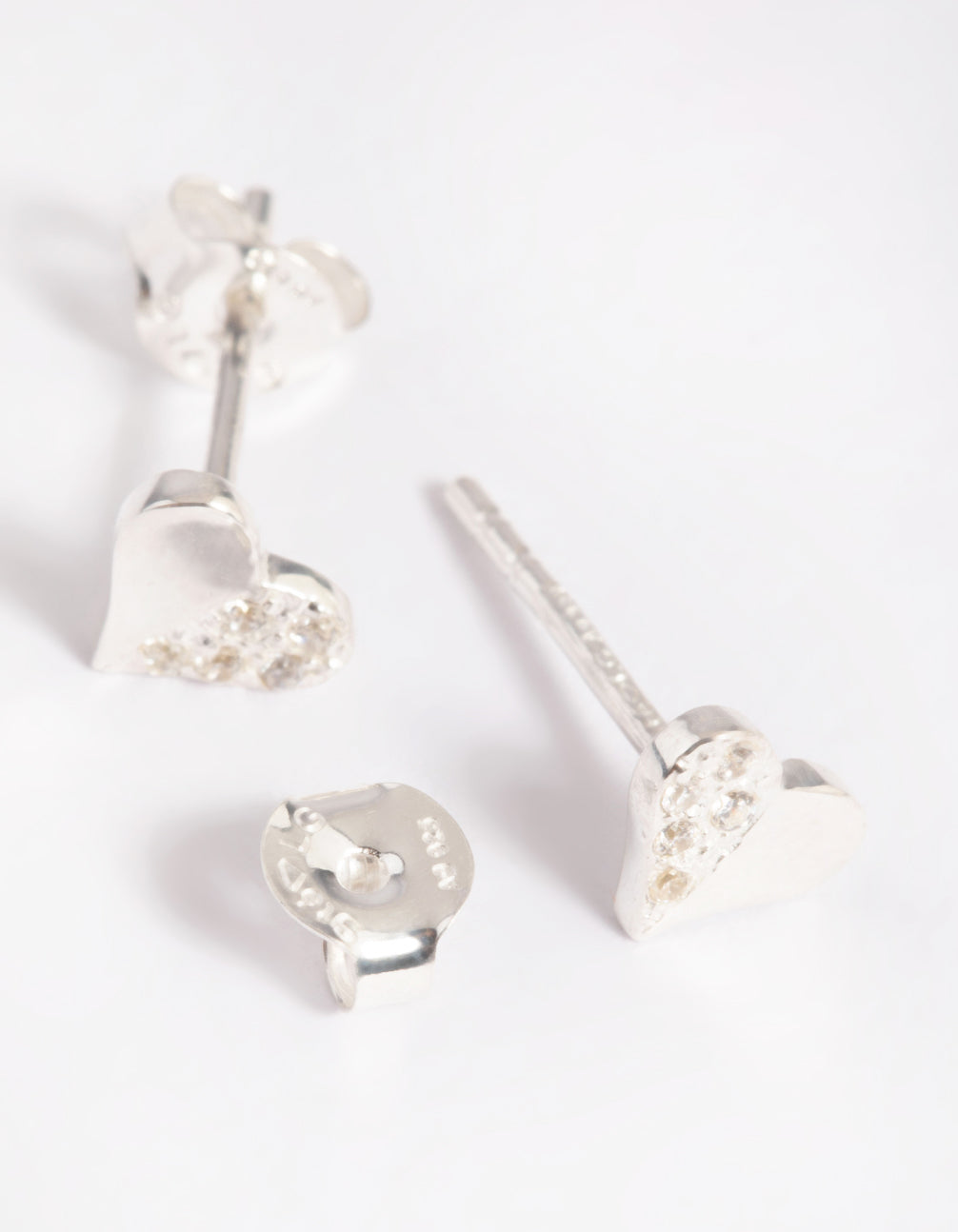Sterling Silver Heart Stud Earrings