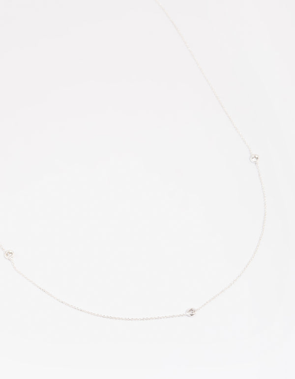 Silver Plated Brass Cubic Zirconia Fine Necklace