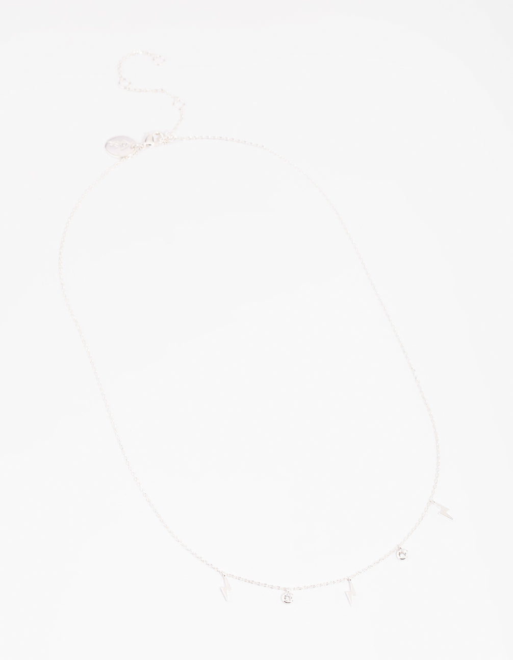 Silver Plated Cubic Zirconia Lightning Necklace