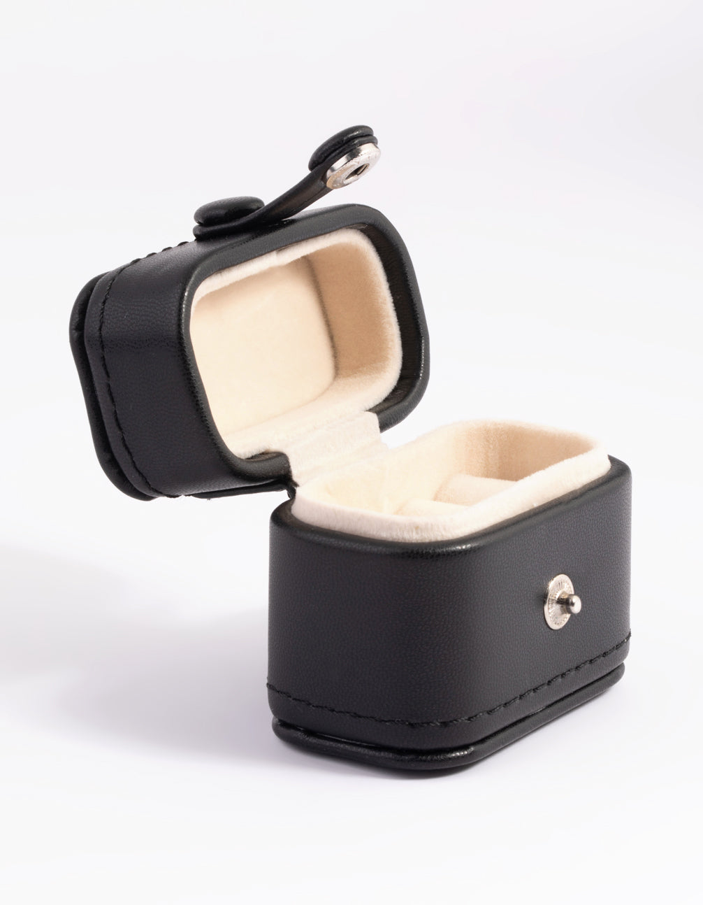 Small Black Faux Leather Ring Box