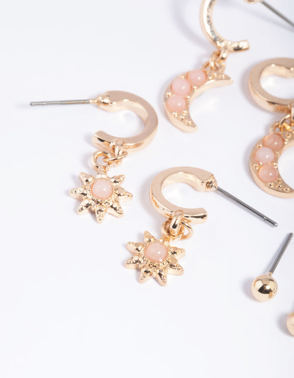 Rose Quartz Sky Earring Stack Pack