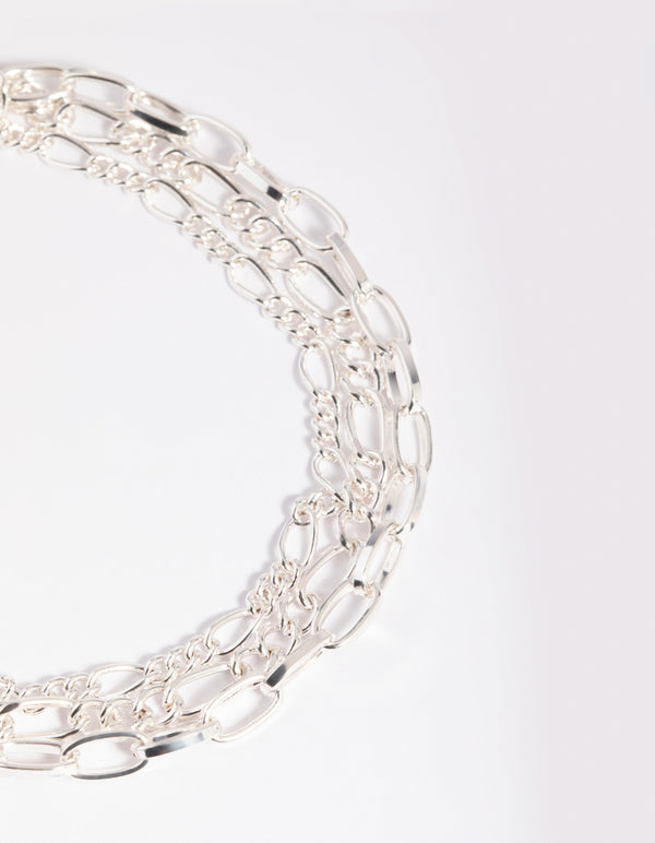 Silver Triple Chain Anklet