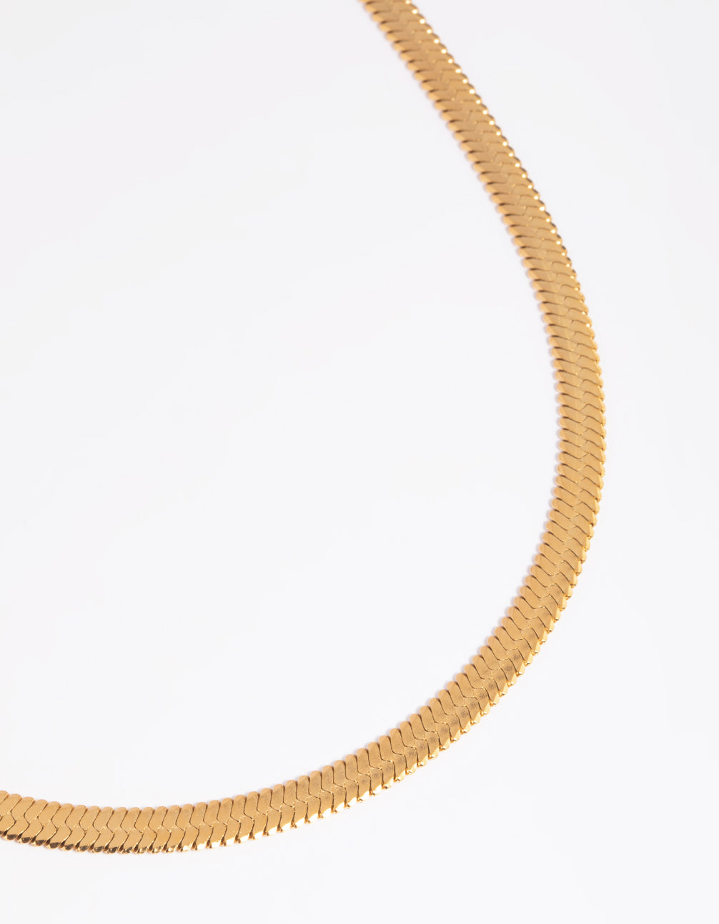 Waterproof Gold Plated Stainless Steel Herringbone Necklace