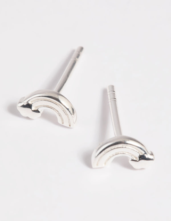 Sterling Silver Rainbow Stud Earrings