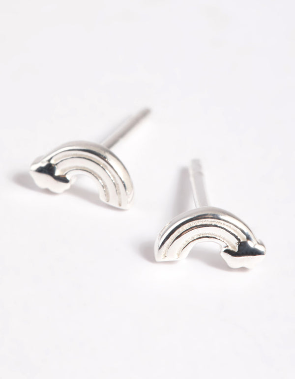 Sterling Silver Rainbow Stud Earrings