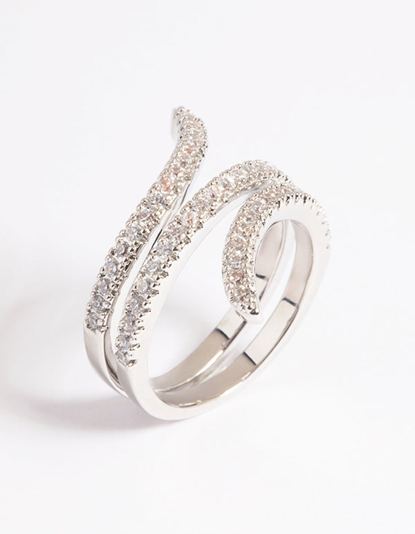 Silver Cubic Zirconia Wrap Around Ring