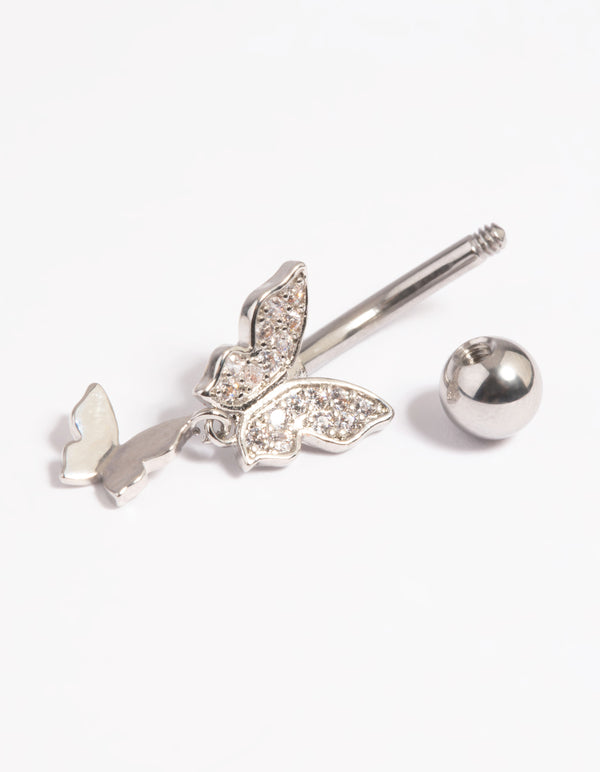 Surgical Steel Butterfly Belly Bar