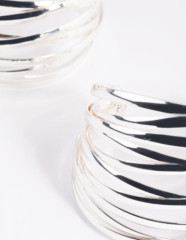Silver Crossover Double Wrist Cuff