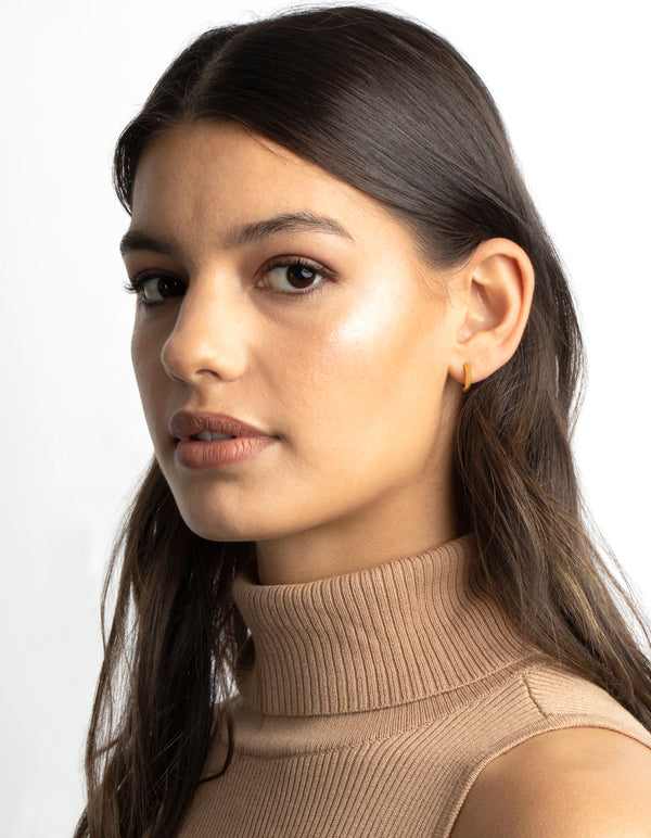 Gold Plated Surgical Steel Chunky Huggie Hoop Earrings