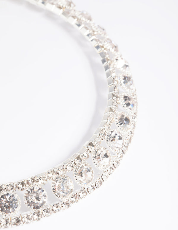 Silver Diamante Collar Choker