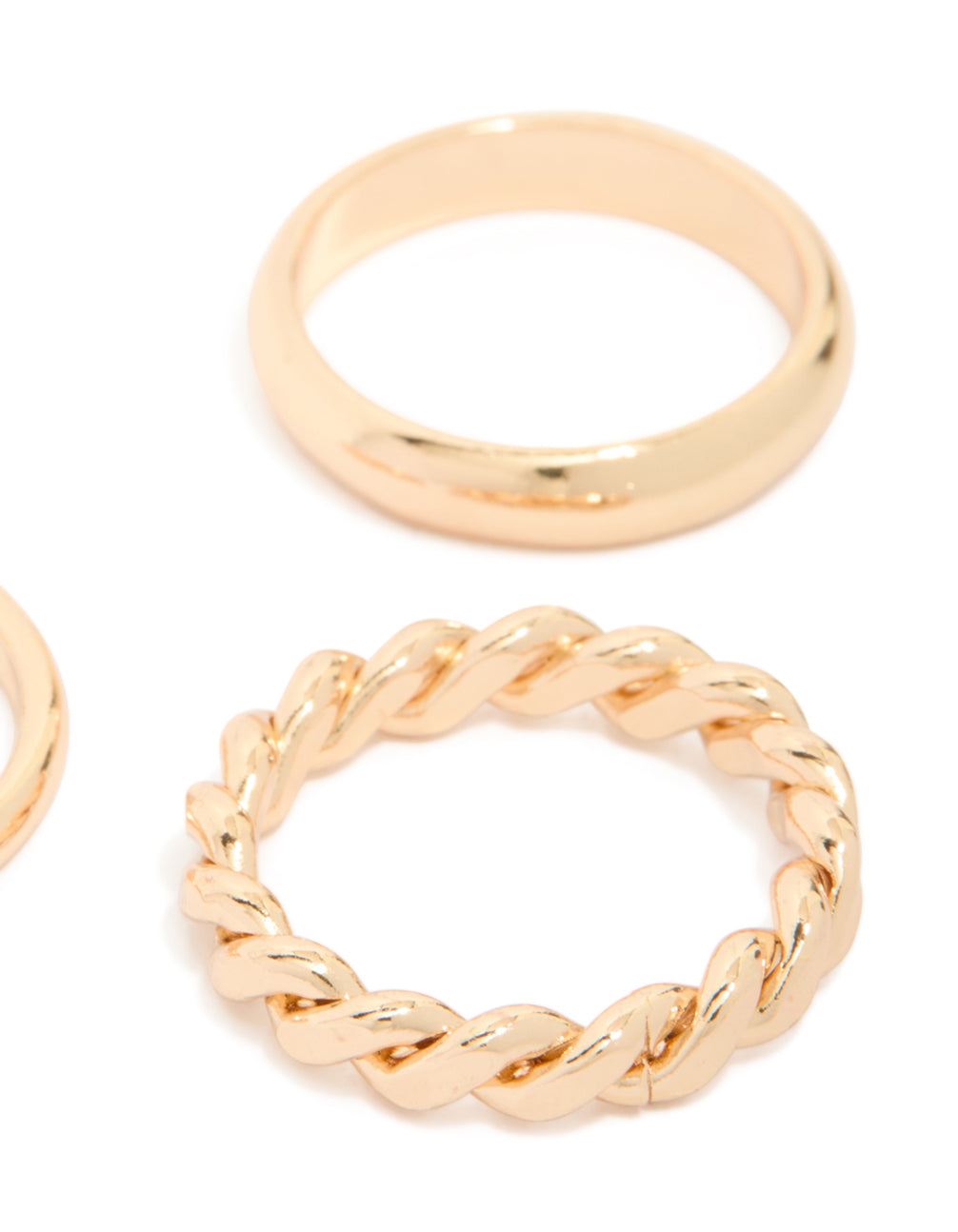 Gold Twisted Ring Stack Pack