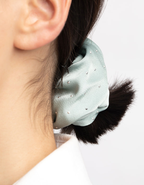 Blue Diamante Scrunchie