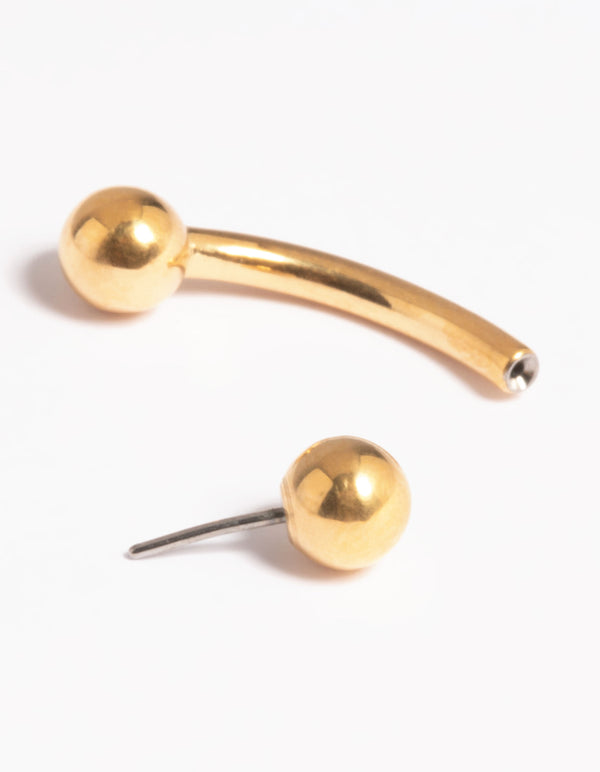 Gold Plated Titanium Threadless Belly Bar