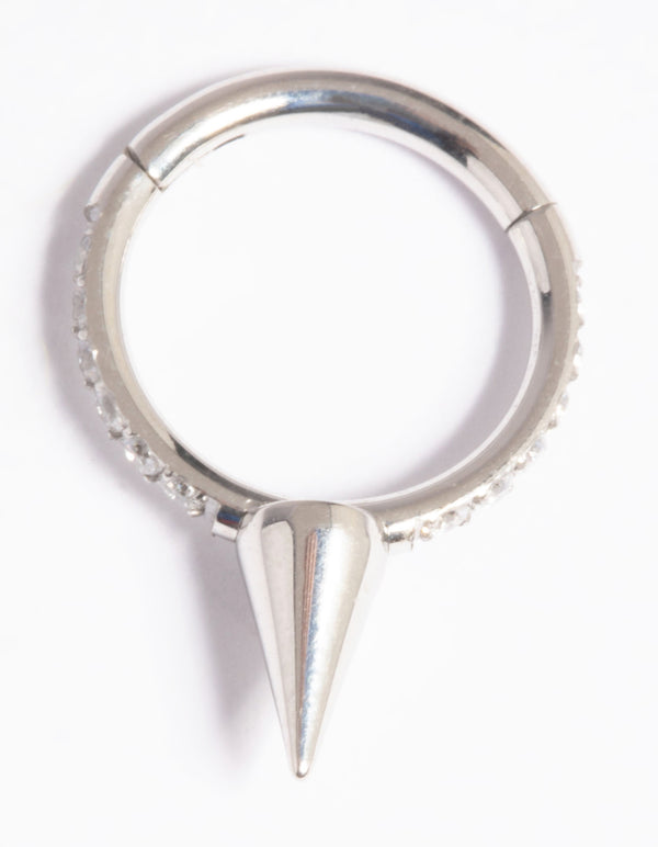 Platinum Plated Titanium Clicker Ring