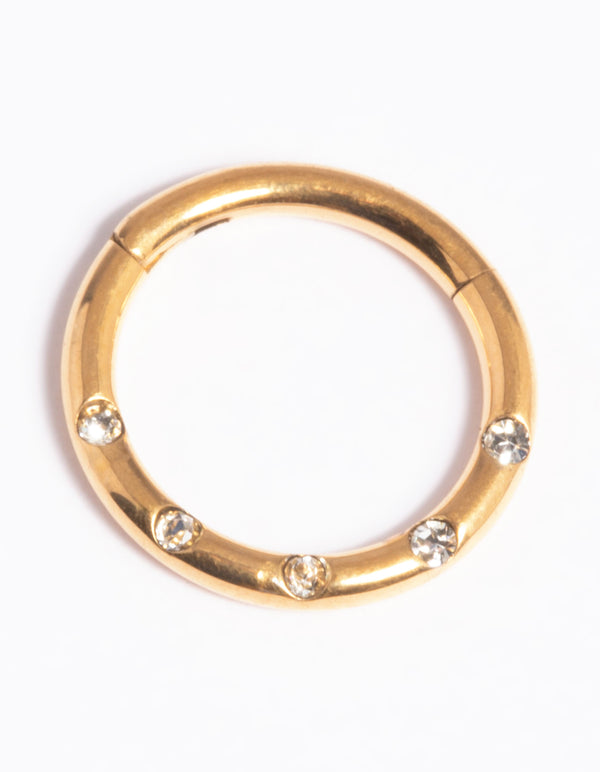 Gold Plated Titanium Clicker Ring