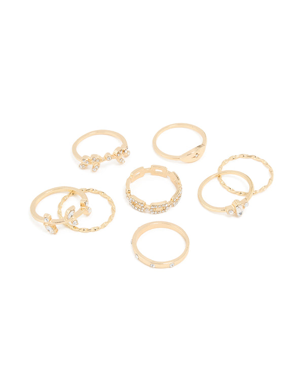 Gold Leaves Ring 8-Pack