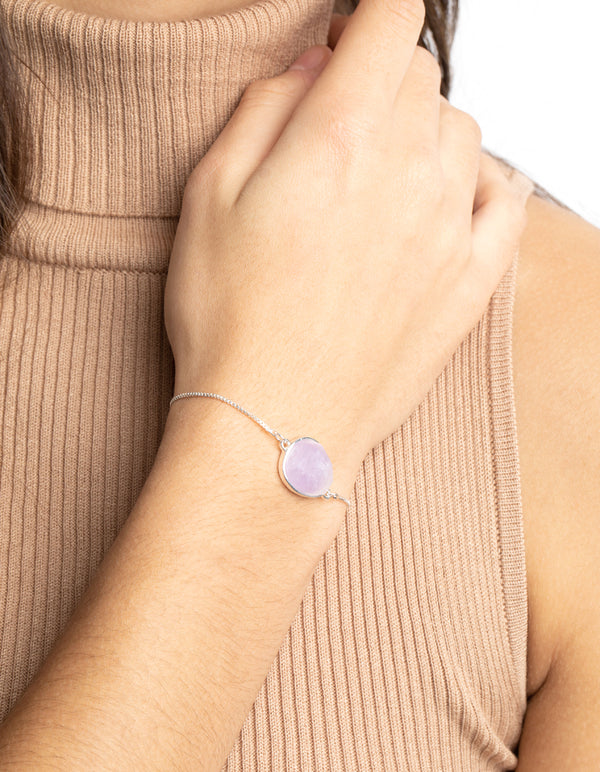 Silver Plated Amethyst Toggle Bracelet