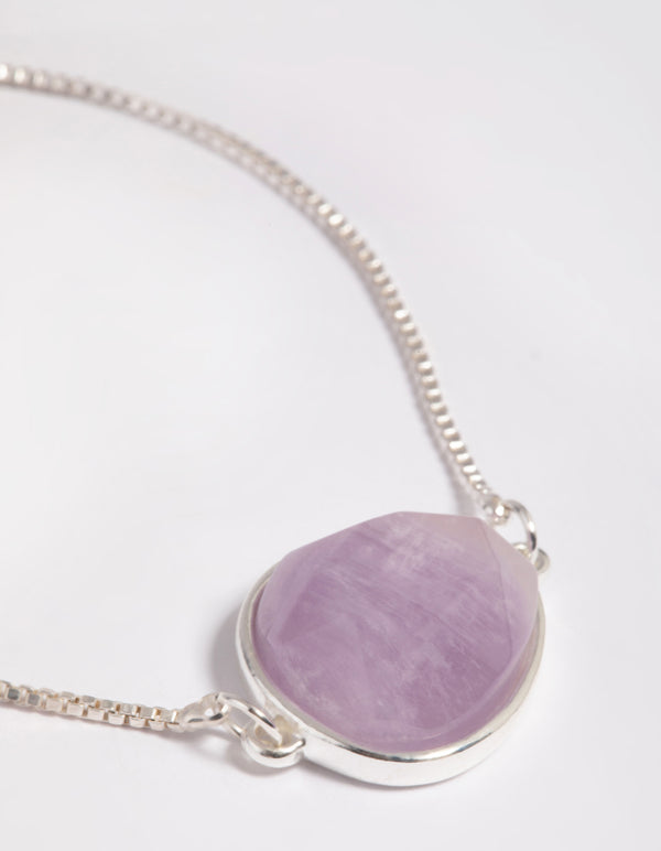 Silver Plated Amethyst Toggle Bracelet