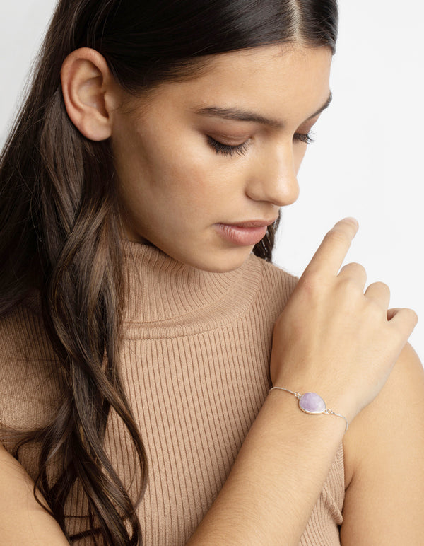 Silver Plated Amethyst Toggle Bracelet