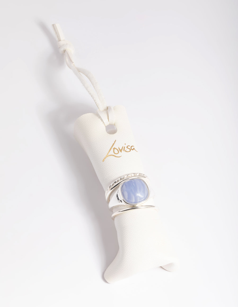 Silver Plated Blue Lace Agate Ring Stack Pack