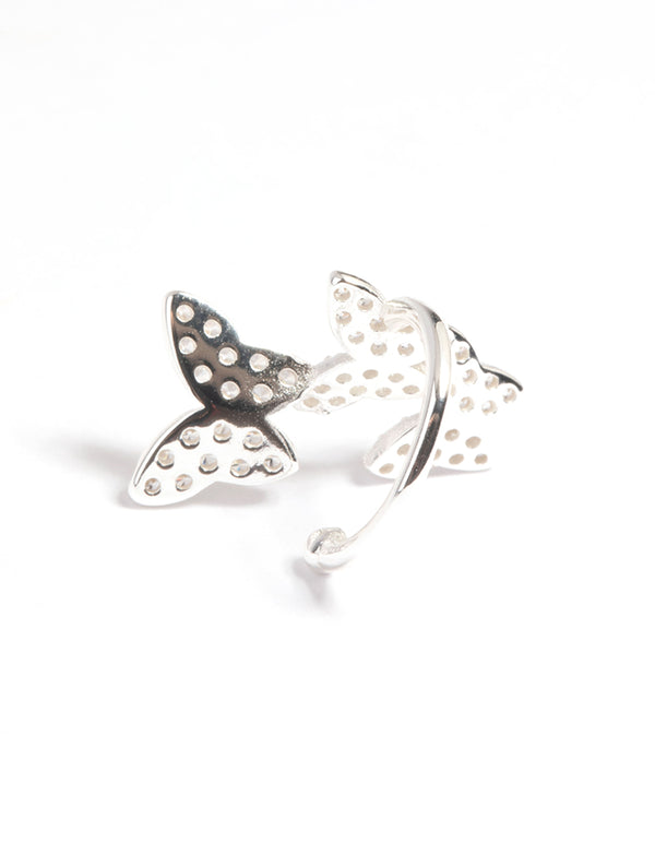 Sterling Silver Cubic Zirconia Butterfly Ear Cuff