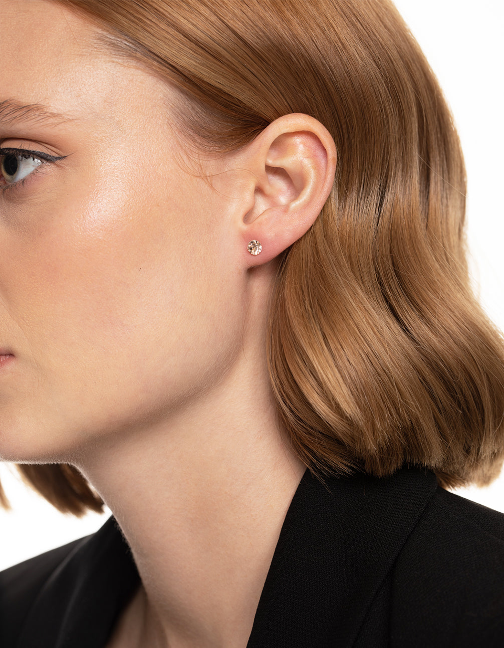 Sterling Silver Peach 5mm Stud Earrings