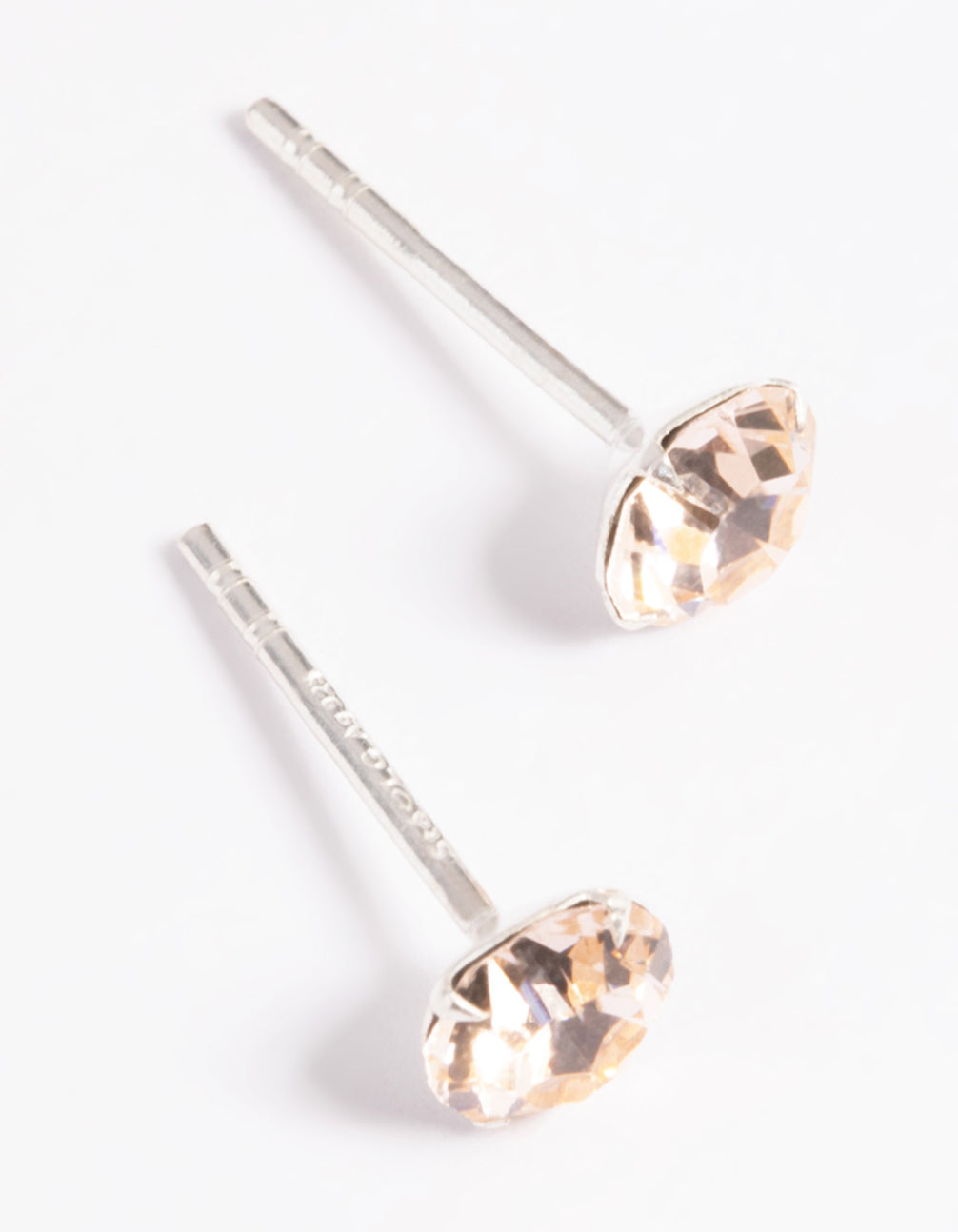 Sterling Silver Peach 5mm Stud Earrings
