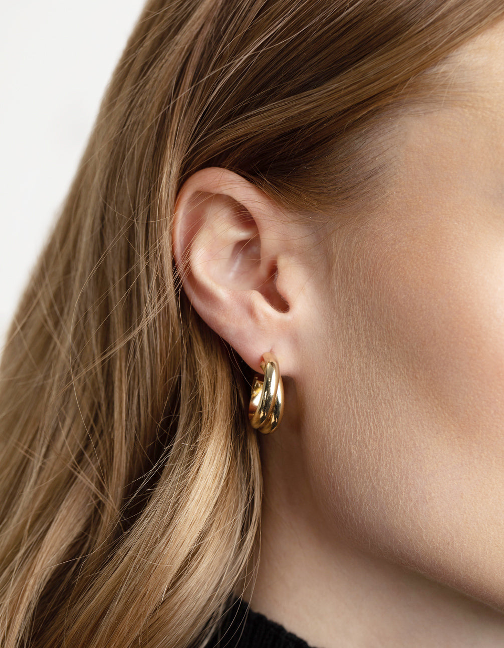 Gold Plated Twisted Hoop Earrings