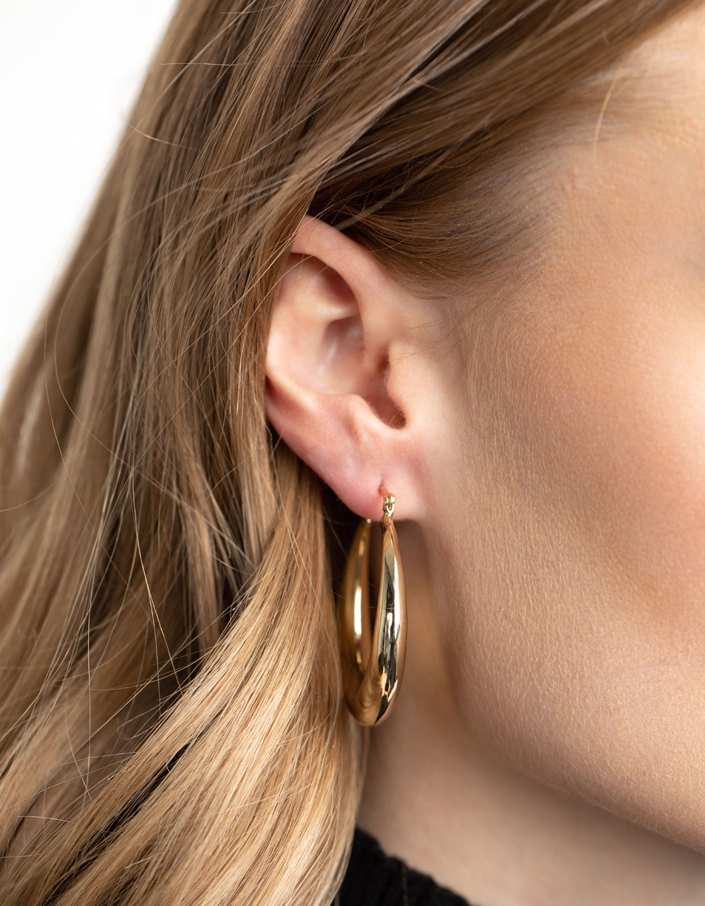 Gold Plated Brass Creole Hoop Earrings