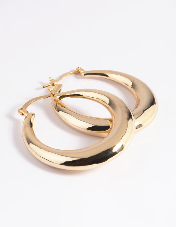 Gold Plated Brass Creole Hoop Earrings