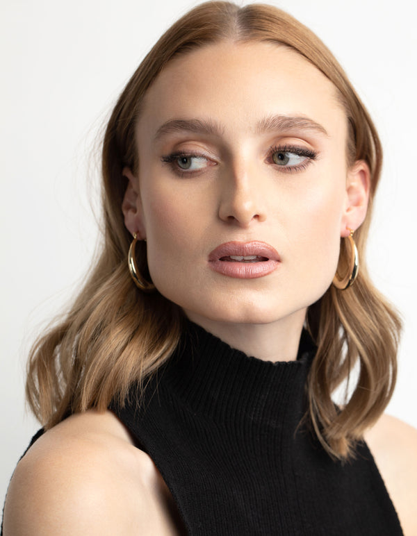 Gold Plated Brass Creole Hoop Earrings