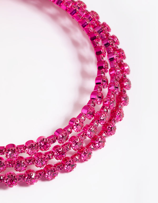 Pink Diamante Necklace
