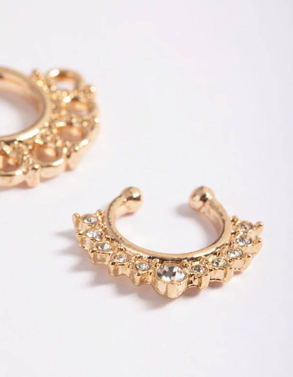 Gold Statement Fan Septum Pack