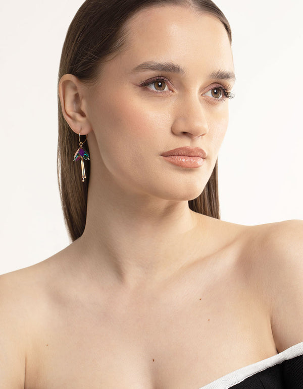 Gold Mini Flower Drop Earrings