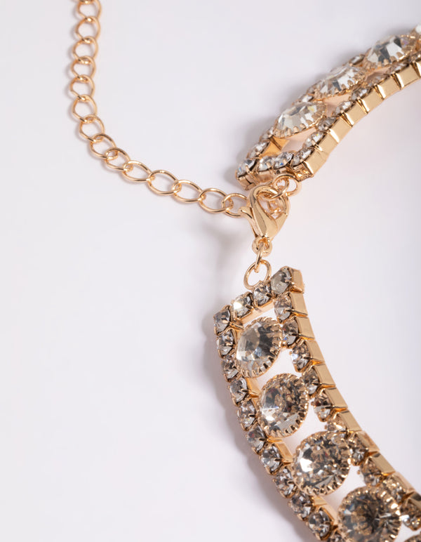 Gold Diamante Collar Choker