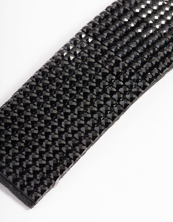 Black Large Diamante Clips
