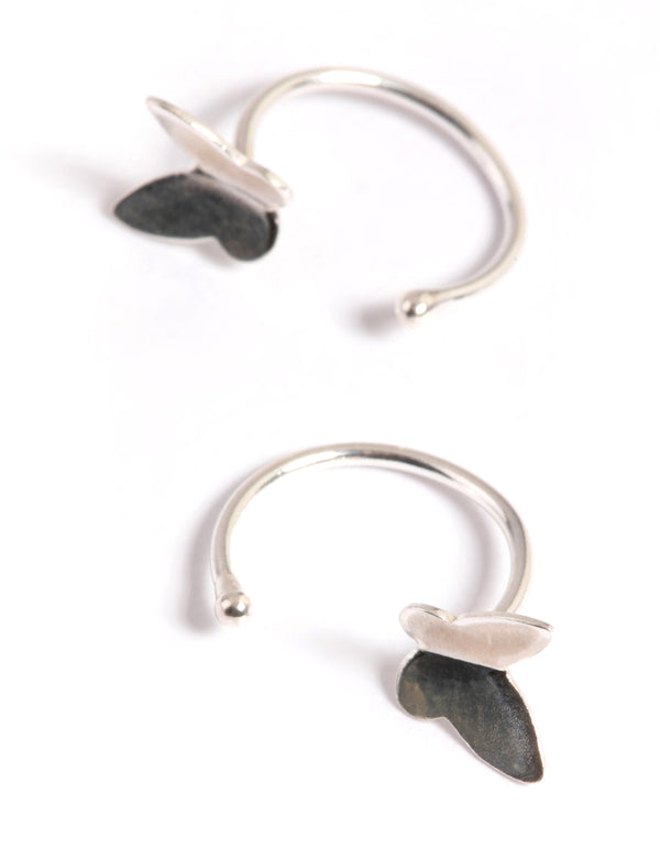 Sterling Silver Butterfly Jacket Earrings