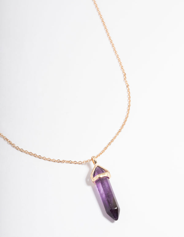Gold Amethyst Shard Necklace