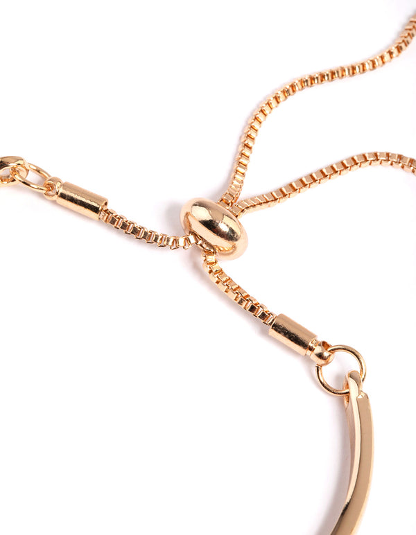 Gold Heart Bangle with Toggle Bracelet